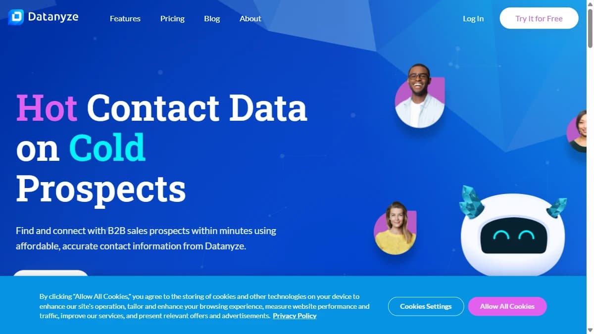 Datanyze technographic data and Chrome extension interface — WebTechSurvey alternative with contact reveals