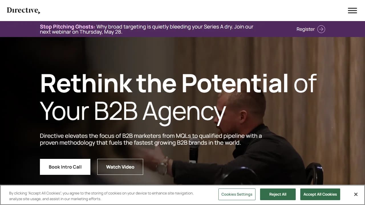 Directive Consulting B2B performance marketing agency homepage — enterprise SaaS GTM