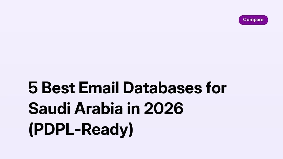 Best email database Saudi Arabia 2026: five B2B email databases compared for Riyadh and Jeddah prospecting