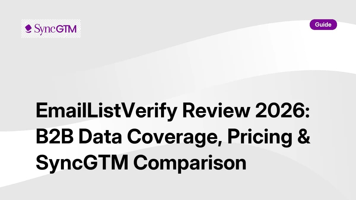 EmailListVerify Review 2026 — email verification pricing, accuracy, and SyncGTM comparison