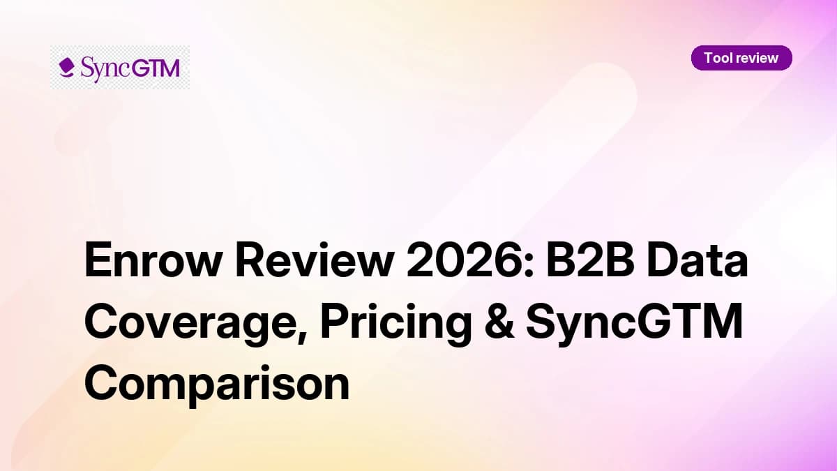 Enrow Review 2026 — B2B data coverage, pricing and SyncGTM comparison