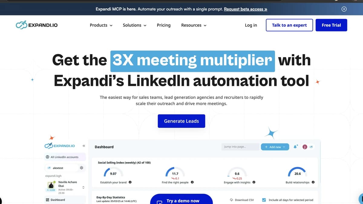 Expandi LinkedIn automation tool for LinkedIn lead generation — cloud-based outreach with smart safety limits