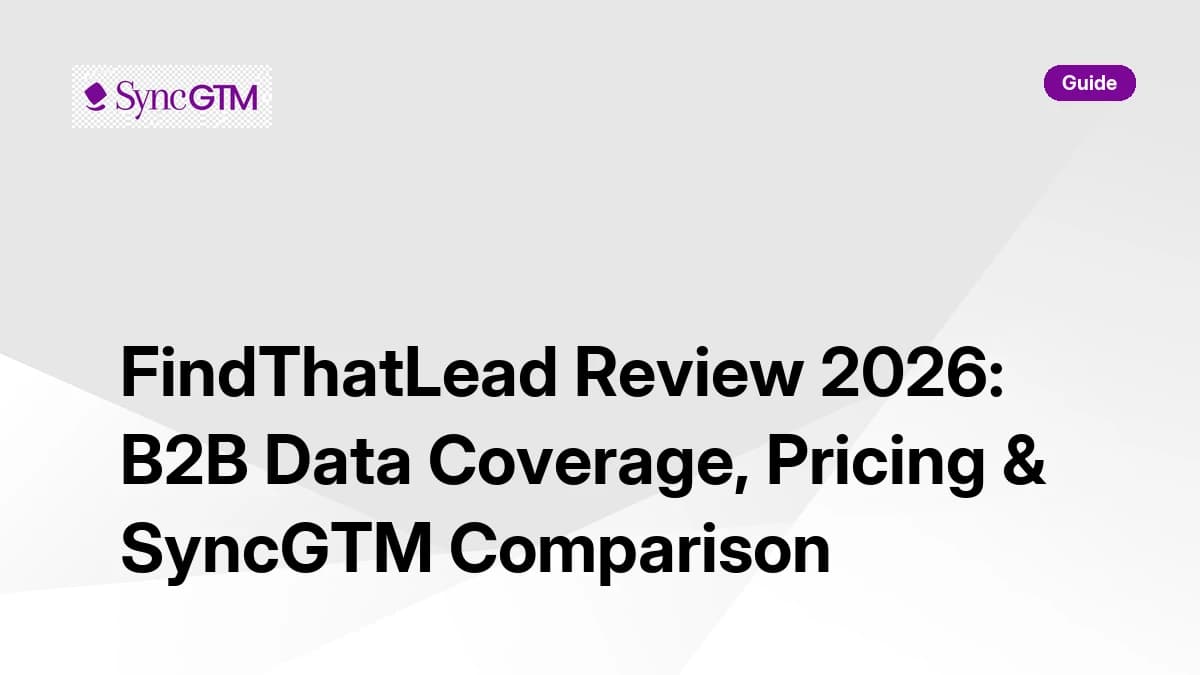 FindThatLead Review 2026 — B2B data coverage, pricing and SyncGTM comparison
