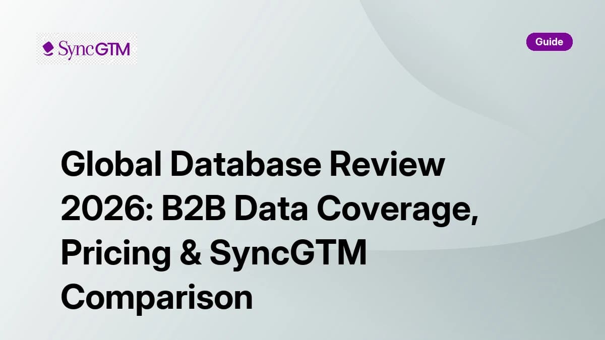 Global Database Review 2026 — B2B data coverage, pricing, and SyncGTM comparison