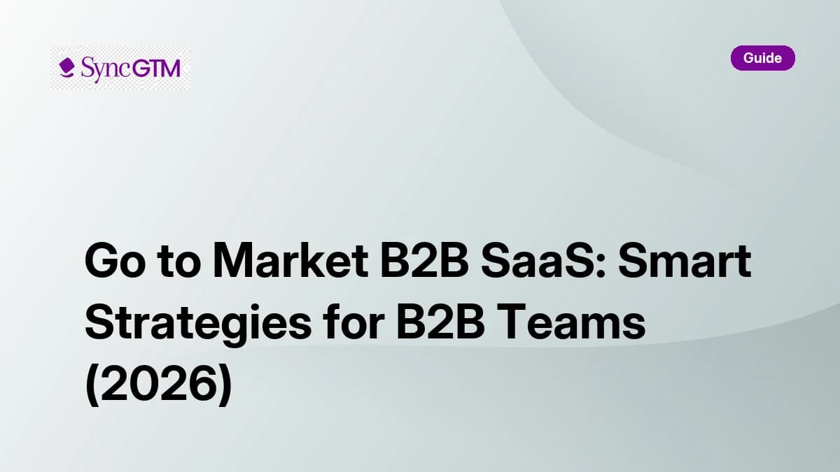 Go to market B2B SaaS — smart GTM strategies for B2B teams