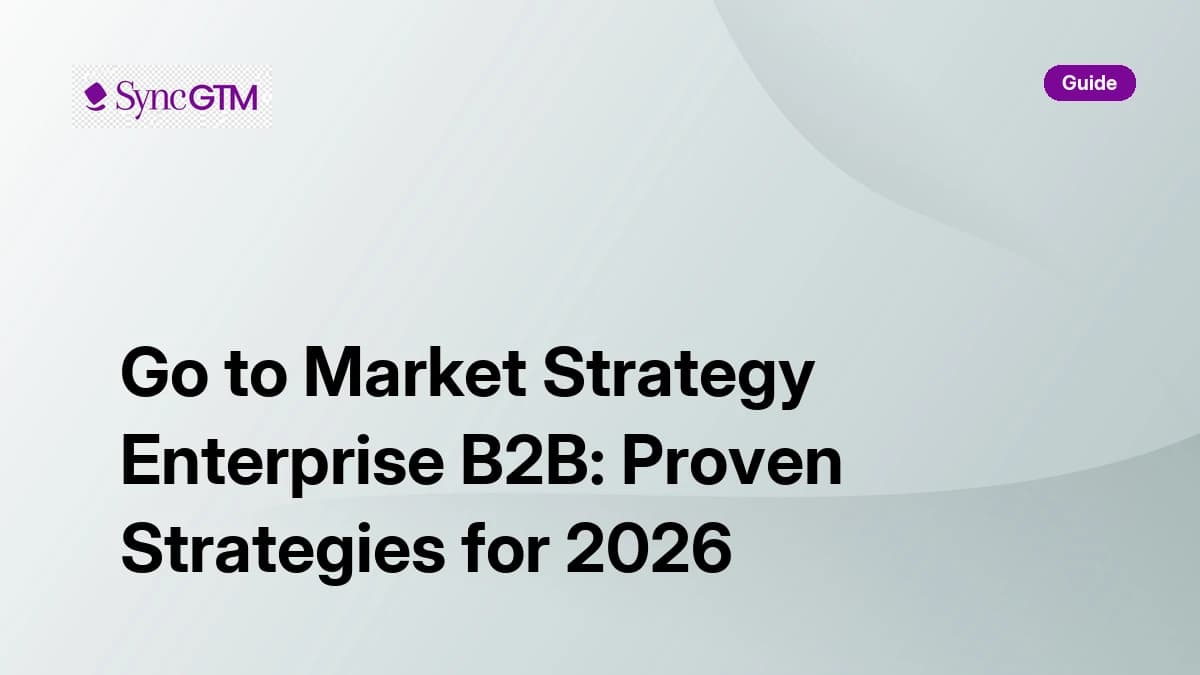Go to market strategy enterprise B2B — 2026 proven strategies guide by SyncGTM