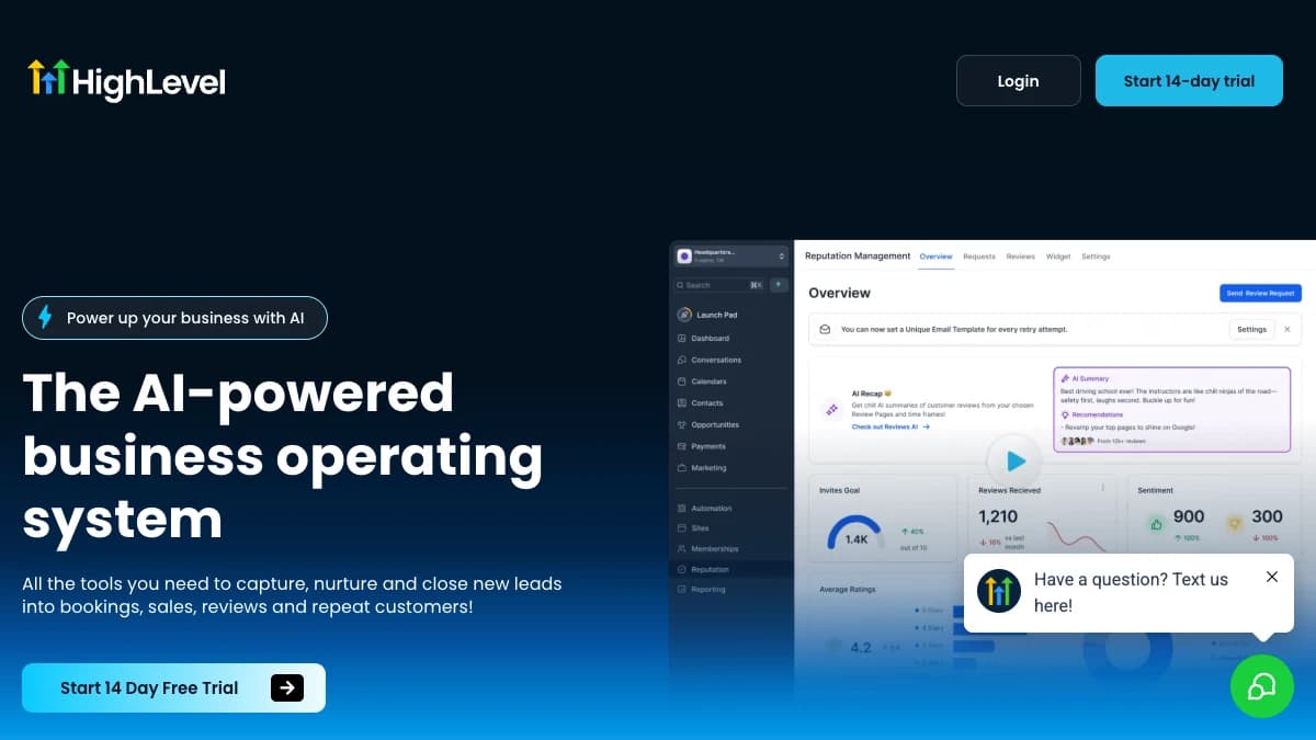 GoHighLevel - Agencies and multi-location businesses running and reselling software across many client accounts