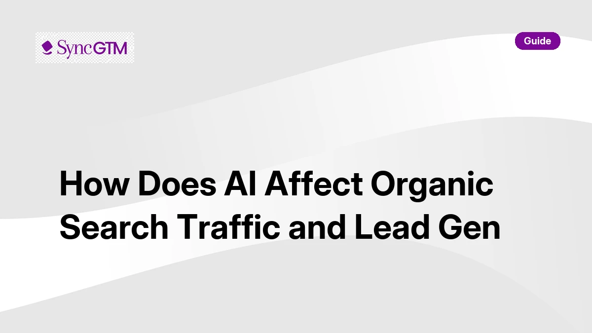 How AI affects organic search traffic and lead gen — guide covering AI Overviews, GEO, zero-click trends, and B2B pipeline adaptation