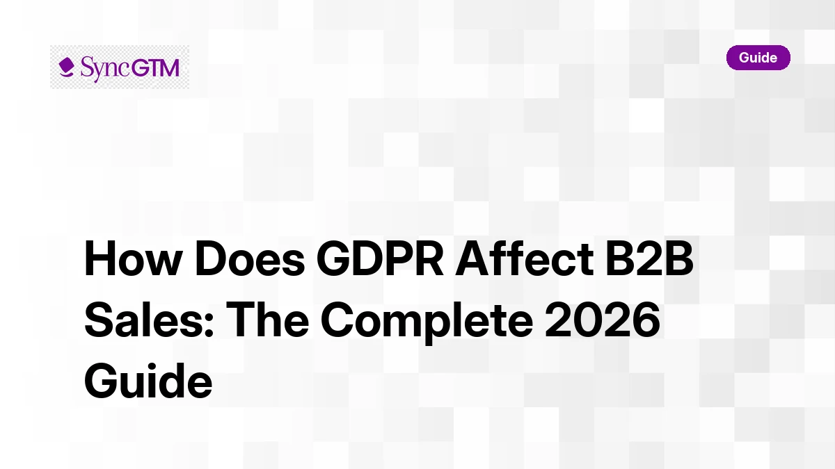 How does GDPR affect B2B sales — complete 2026 guide by SyncGTM