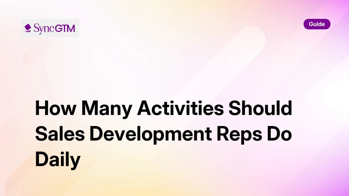 How many activities should sales development reps do daily — 2026 benchmarks guide