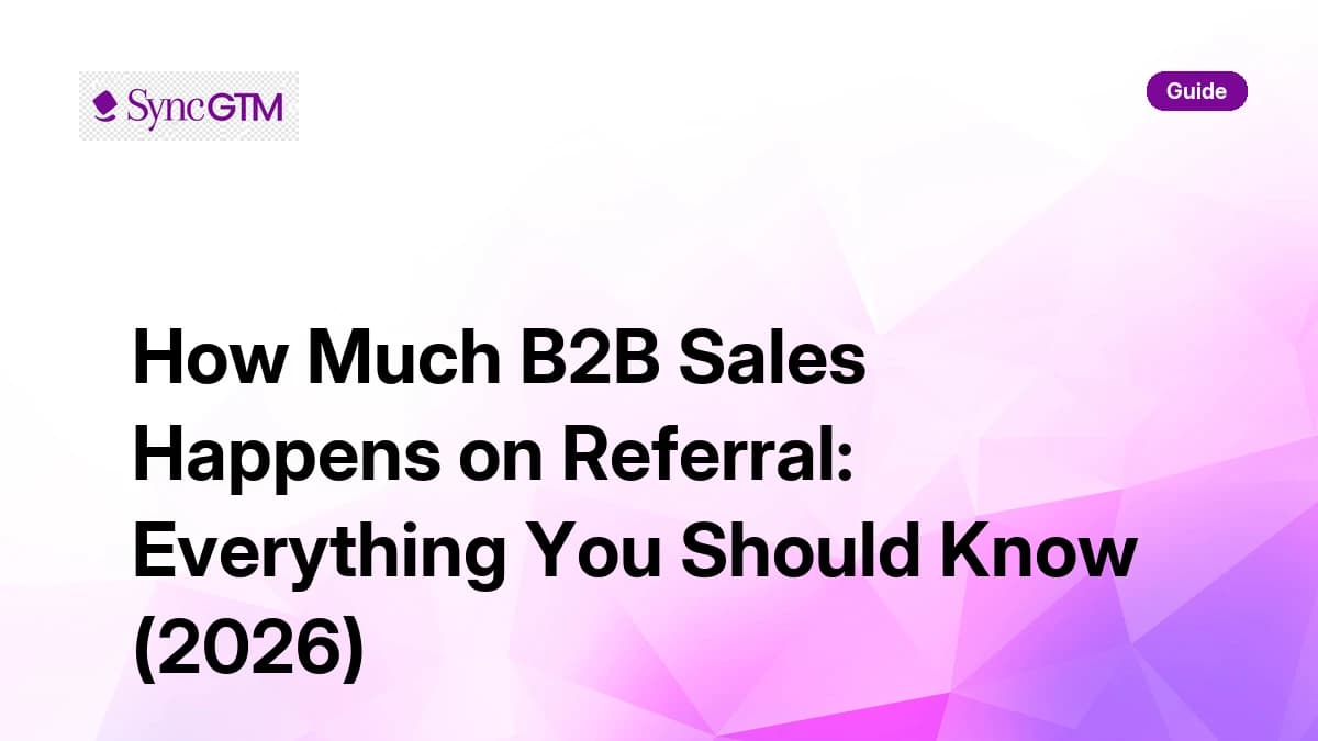 How much B2B sales happens on referral — benchmarks and strategy guide by SyncGTM