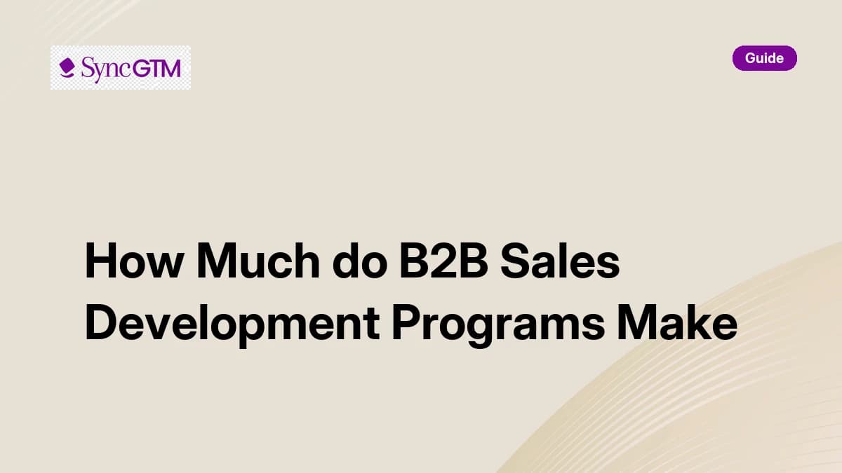How much do B2B sales development programs make — 2026 compensation guide by SyncGTM