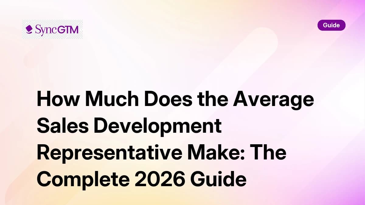 How much does the average sales development representative make — SDR salary 2026 guide by SyncGTM