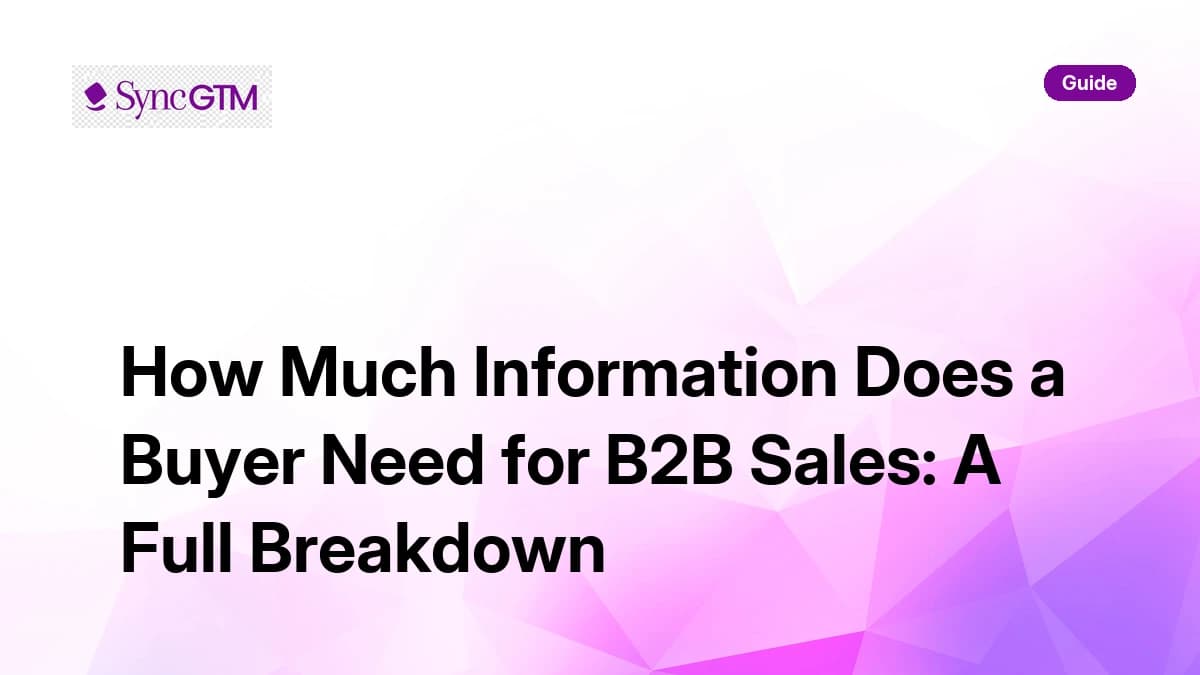 How much information does a buyer need for B2B sales — full breakdown by SyncGTM