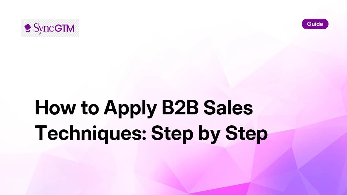 How to apply B2B sales techniques step by step — SyncGTM guide