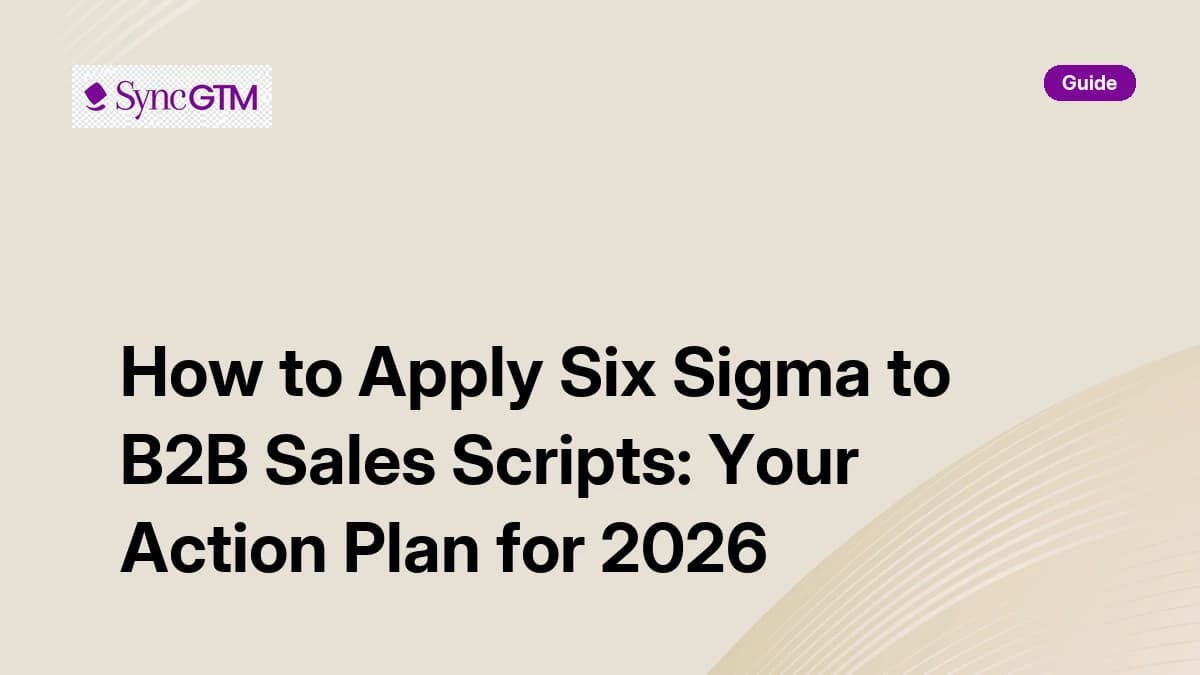 How to apply Six Sigma to B2B sales scripts — DMAIC action plan by SyncGTM