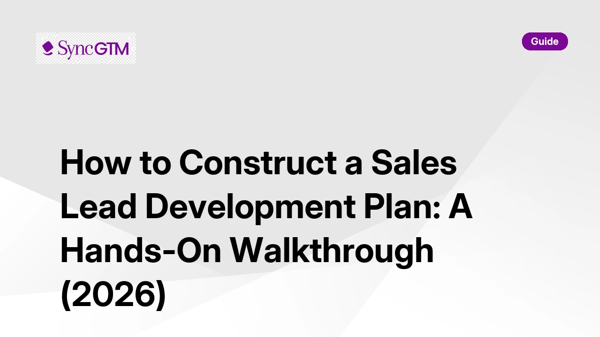 How to construct a sales lead development plan — step-by-step guide by SyncGTM