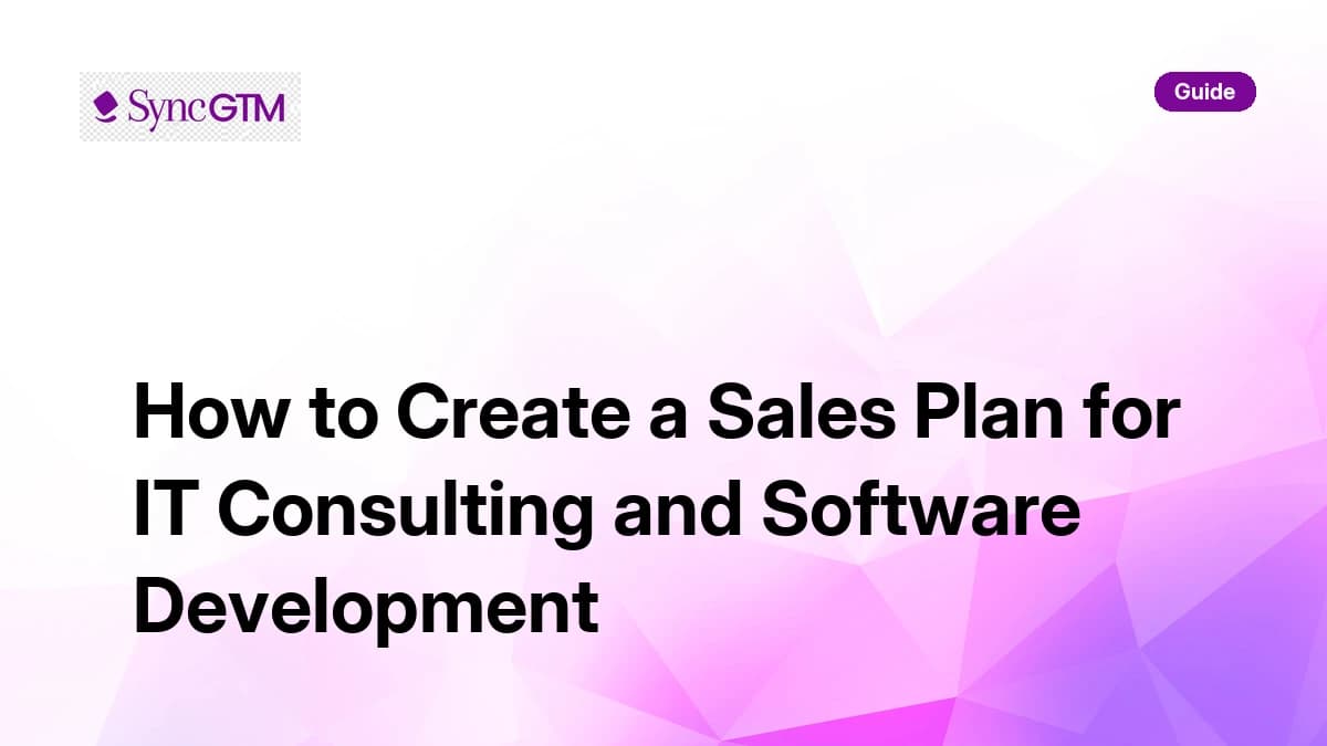 How to create a sales plan for IT consulting and software development — complete walkthrough by SyncGTM