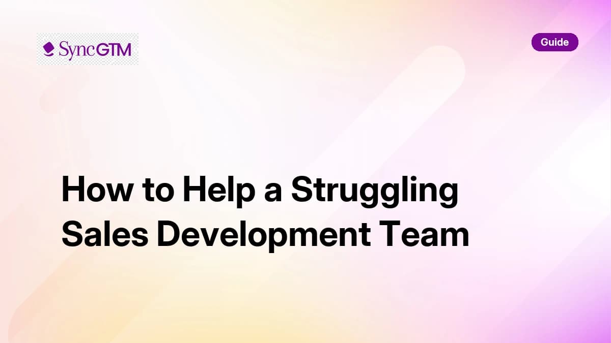 How to help a struggling sales development team — step-by-step guide by SyncGTM