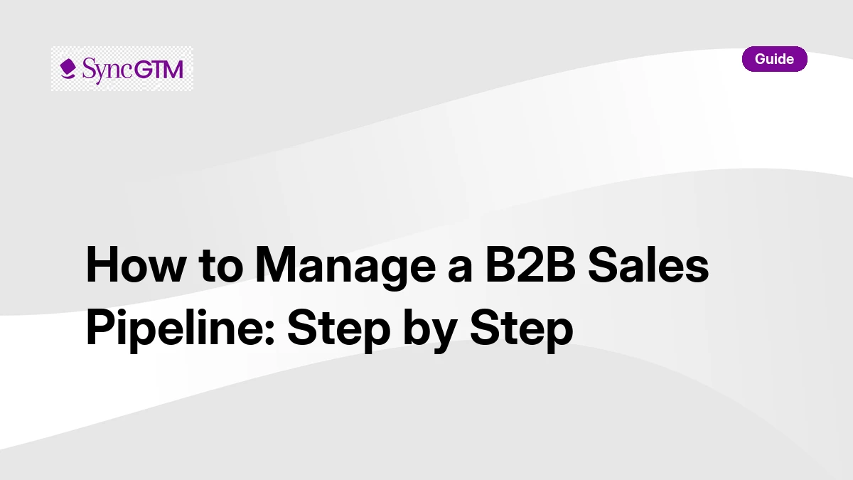 How to manage a B2B sales pipeline — step-by-step guide by SyncGTM