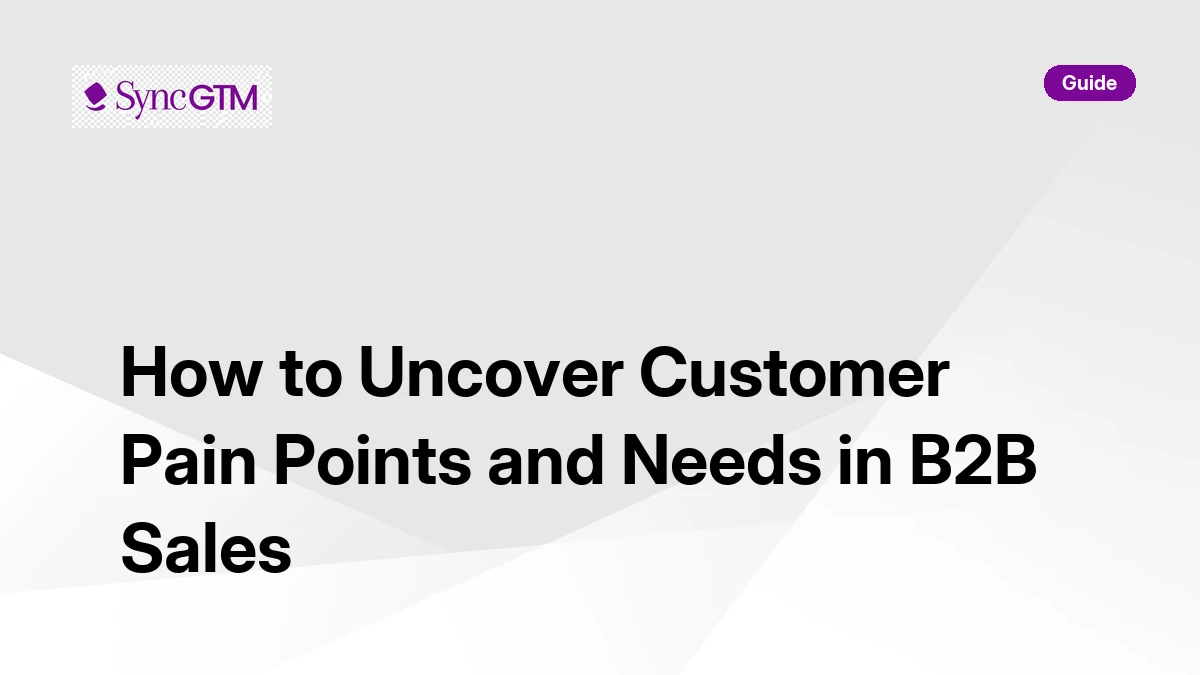 How to uncover customer pain points and needs in B2B sales — SyncGTM guide