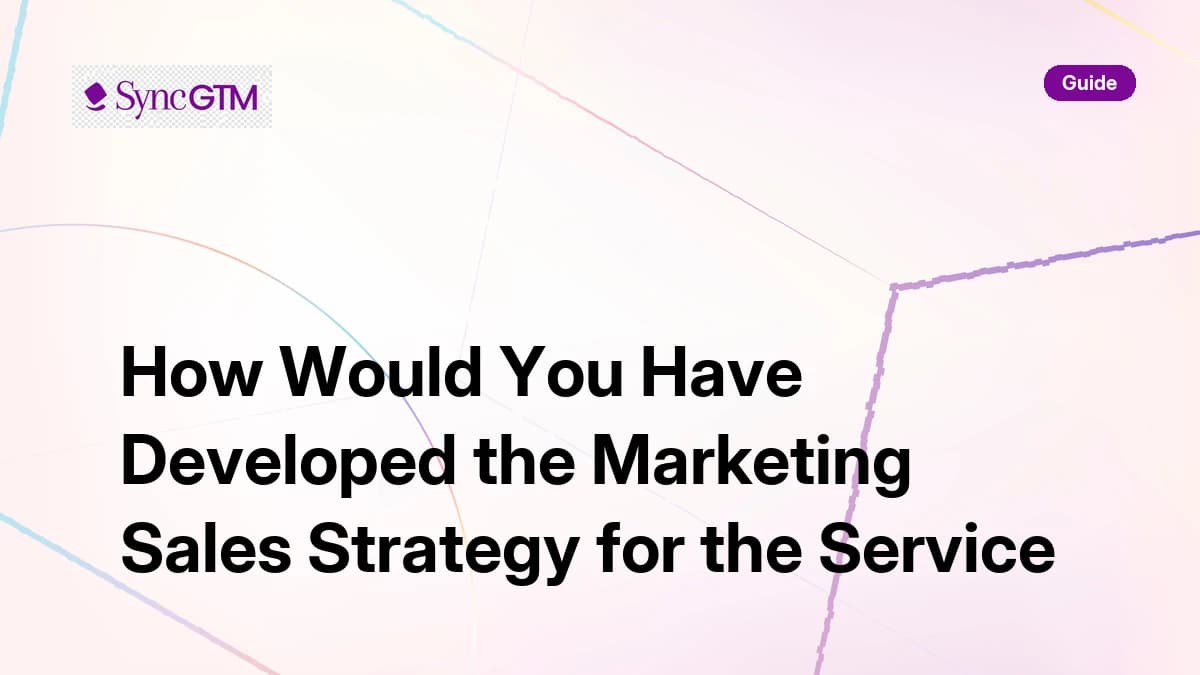 How to develop a marketing and sales strategy for a service — B2B guide by SyncGTM