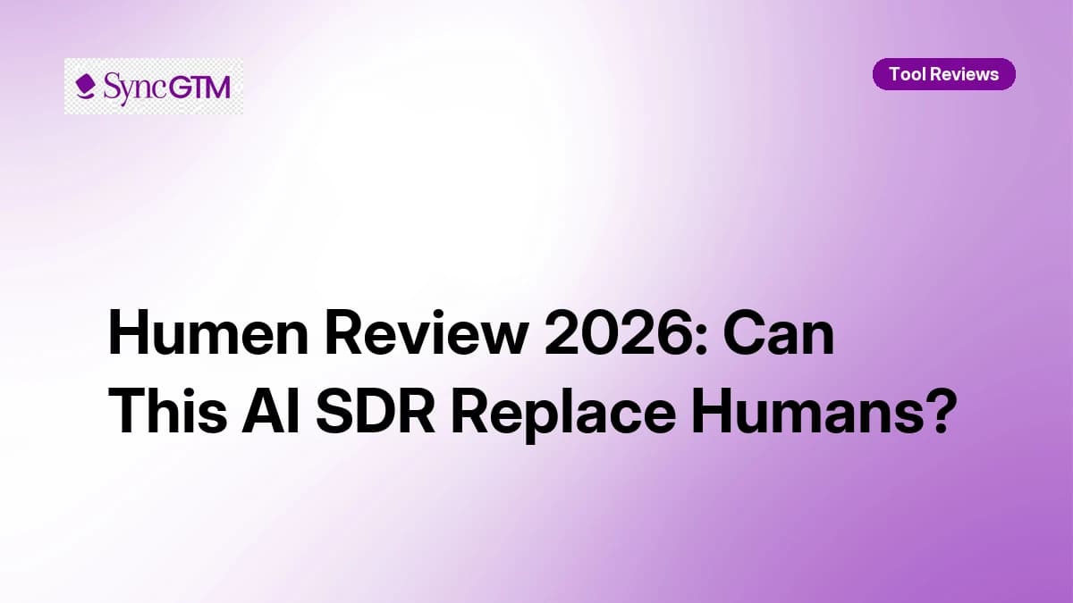Humen Review 2026 showing AI SDR platform with semantic similarity for personalized outbound and purchase prediction verdict
