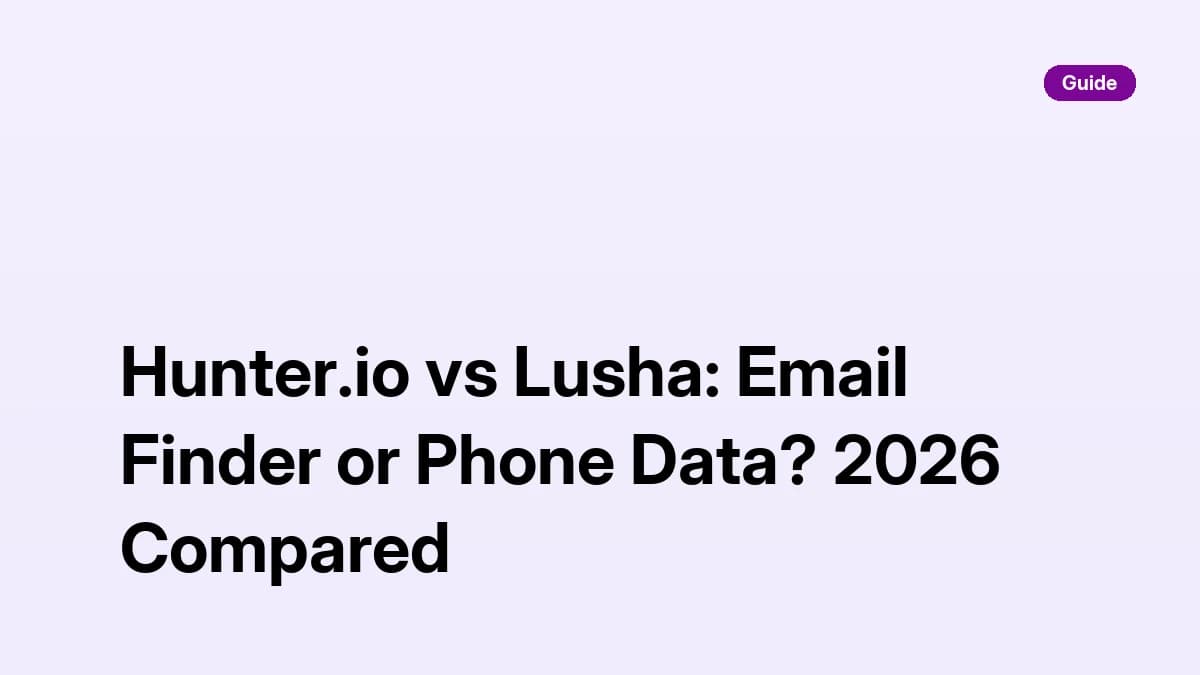 Hunter.io vs Lusha email finder and phone data comparison 2026