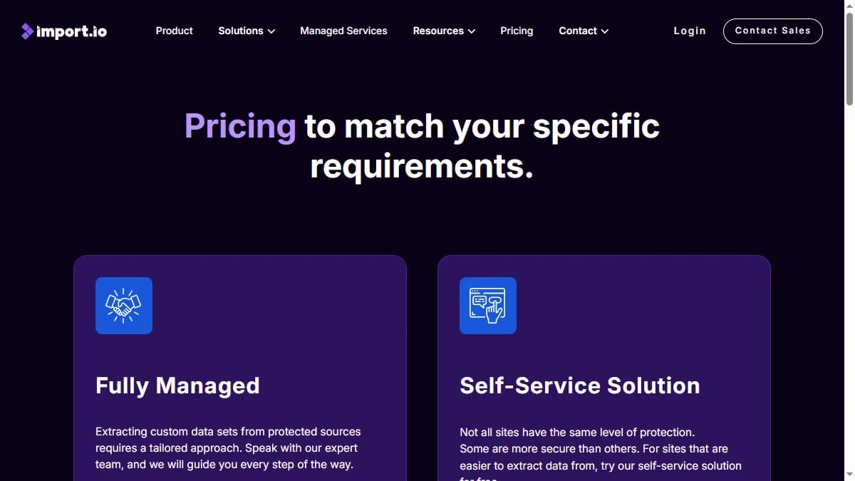 Import.io pricing 2026 — Basic from $299/mo and custom enterprise quotes, Import.io review pricing breakdown