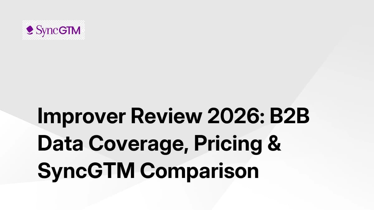 Improver Review 2026 — personal email finder data coverage, pricing, and SyncGTM comparison