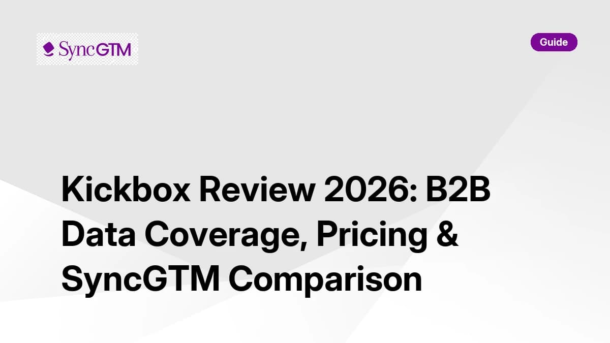 Kickbox Review 2026 — email verification pricing, accuracy, and SyncGTM comparison