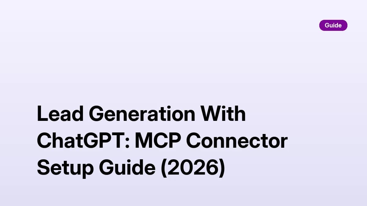 Lead generation with ChatGPT — SyncGTM MCP connector setup and B2B lead list workflow