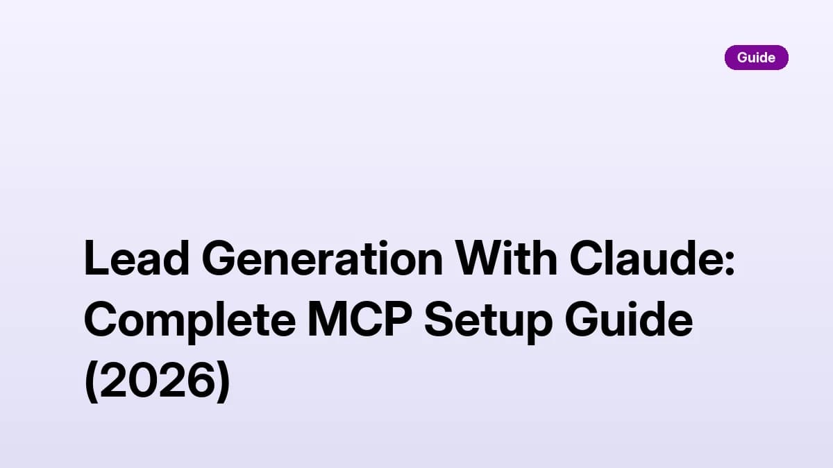 Lead generation with Claude — SyncGTM MCP setup and end-to-end lead list workflow