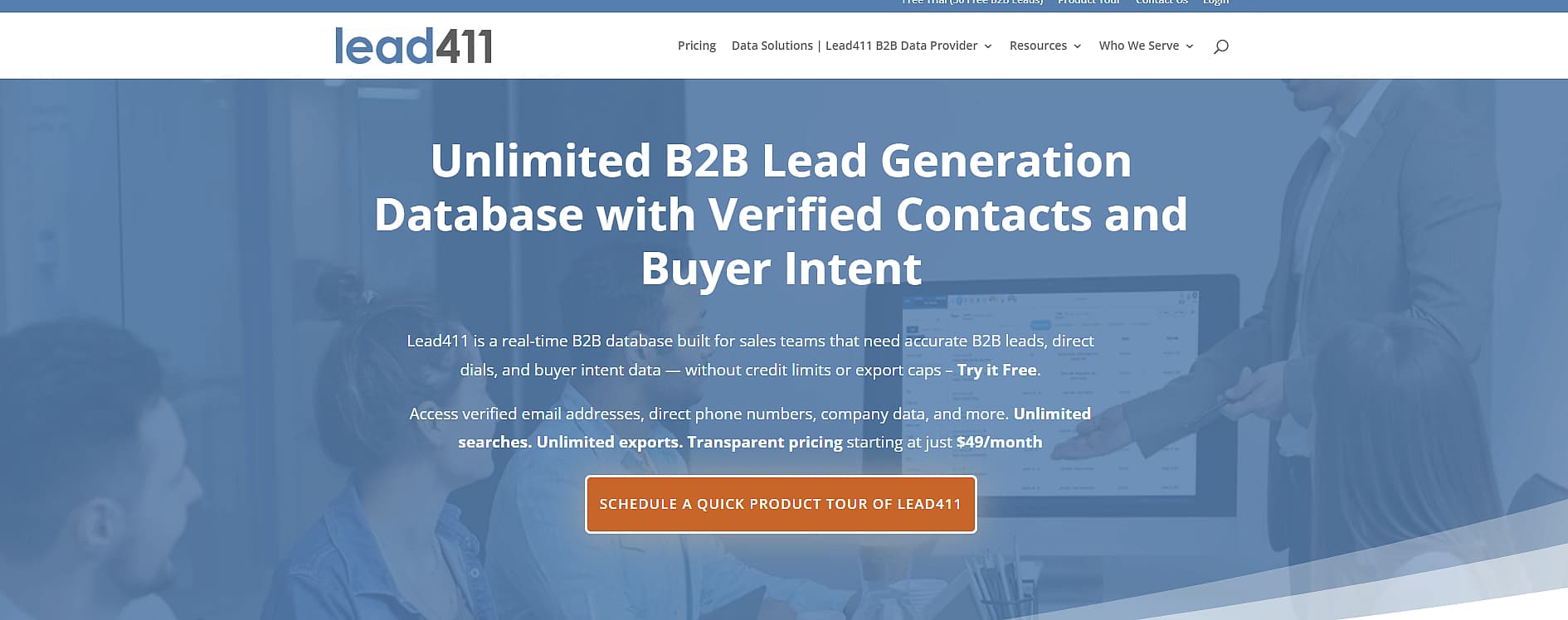 Lead411 - Teams selling SaaS or IT services who want to call buyers mid-research cycle using intent signals