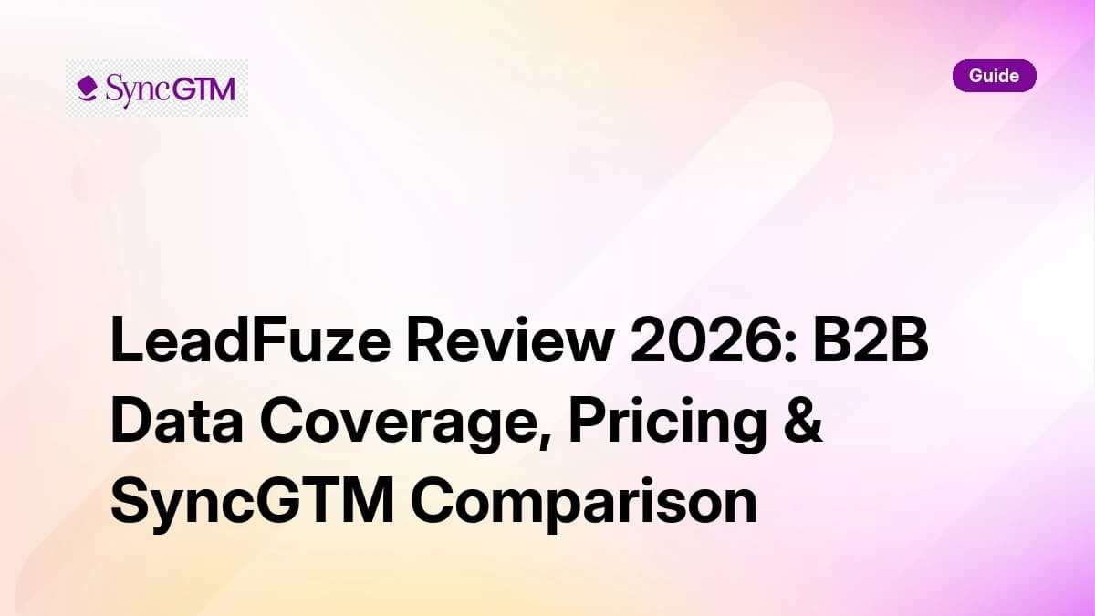 LeadFuze Review 2026 — B2B data coverage, pricing, and SyncGTM comparison