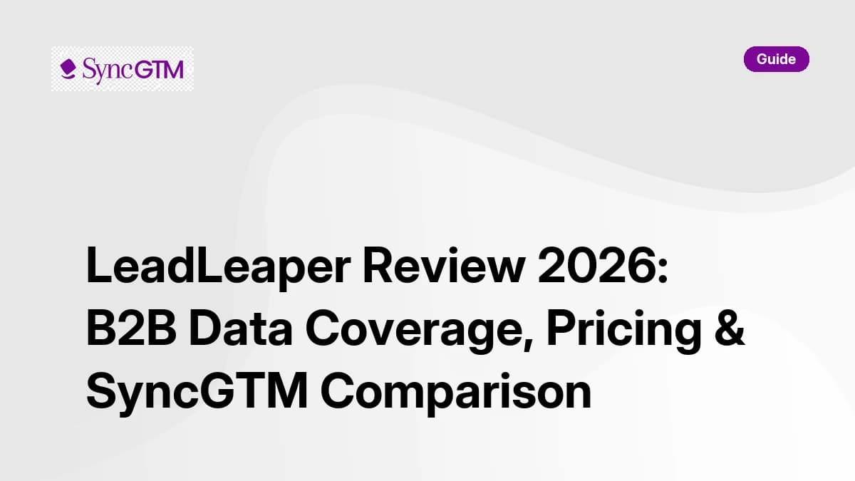 LeadLeaper Review 2026 — data coverage, pricing, and SyncGTM comparison