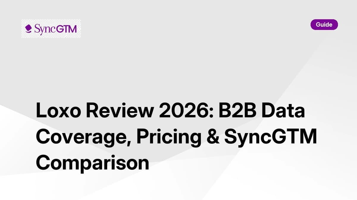 Loxo Review 2026 — B2B data coverage, pricing, and SyncGTM comparison