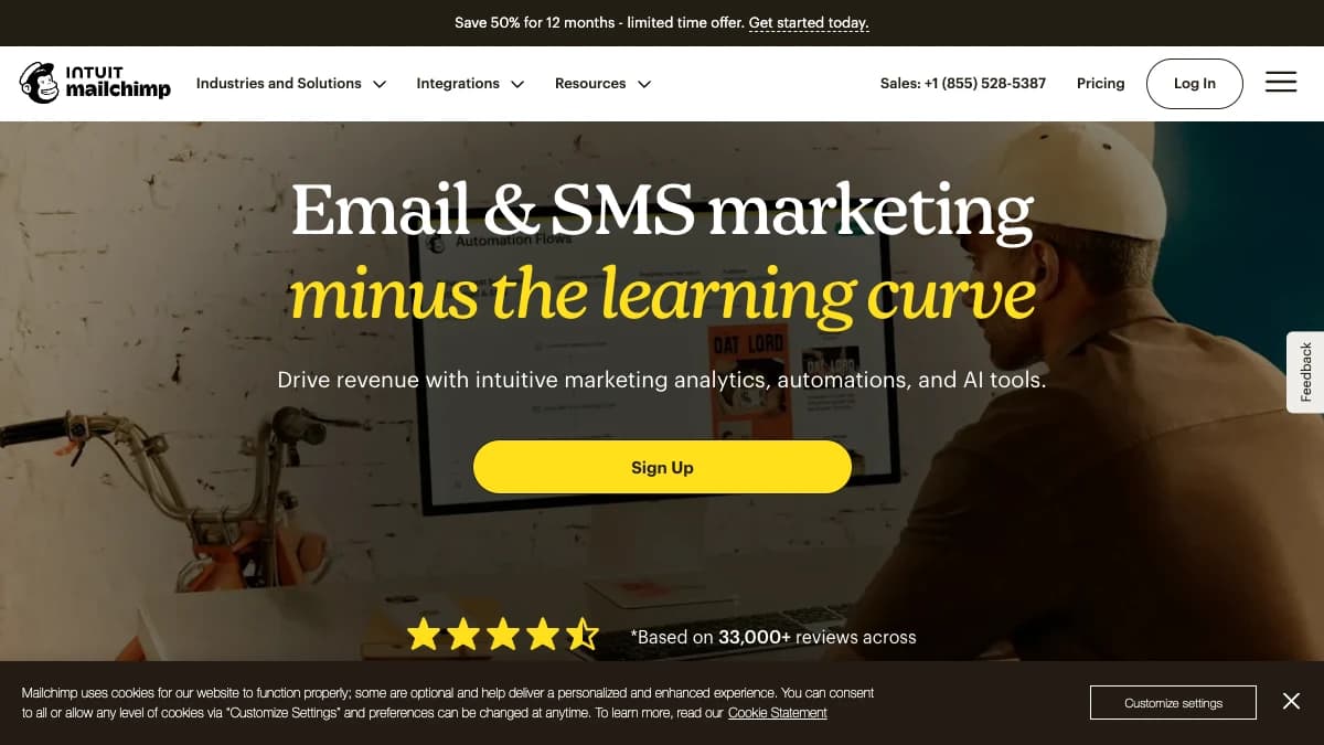 Mailchimp - Teams sending broadcast, promotional, or e-commerce email to a list without CRM-driven segmentation