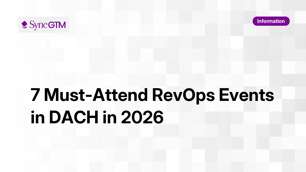 7 must-attend RevOps events in DACH in 2026 — for revenue operations and GTM leaders in Germany, Austria, and Switzerland