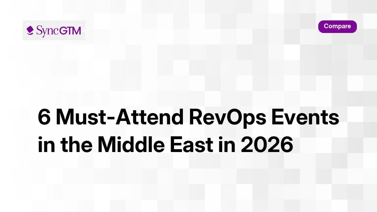 6 must-attend RevOps events in the Middle East in 2026 — for CROs, GTM leaders, and revenue operations professionals in Dubai, Riyadh, and Abu Dhabi
