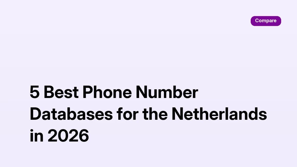 Phone number database Netherlands 2026: five Dutch B2B phone databases compared on compliance and coverage
