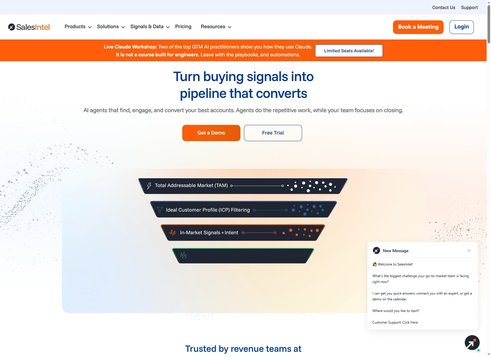 SalesIntel RevDriver homepage — B2B contact enrichment Chrome extension overview 2026