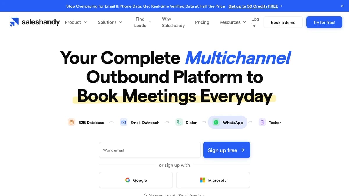 Saleshandy homepage — budget Yesware alternative with email tracking and unlimited email accounts
