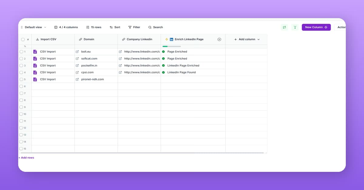 Scrape LinkedIn company pages for business data preview