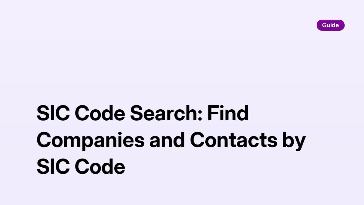 SIC Code Search: Find Companies and Contacts by SIC Code