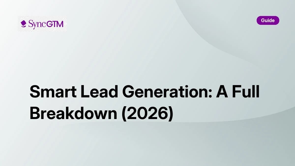 Smart lead generation guide — how it works, pitfalls, best practices for B2B teams in 2026
