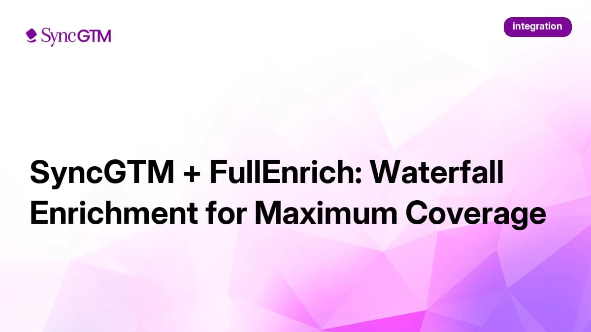 SyncGTM + FullEnrich: Waterfall Enrichment for Maximum Coverage