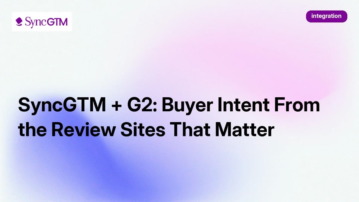 SyncGTM + G2: Buyer Intent From the Review Sites That Matter