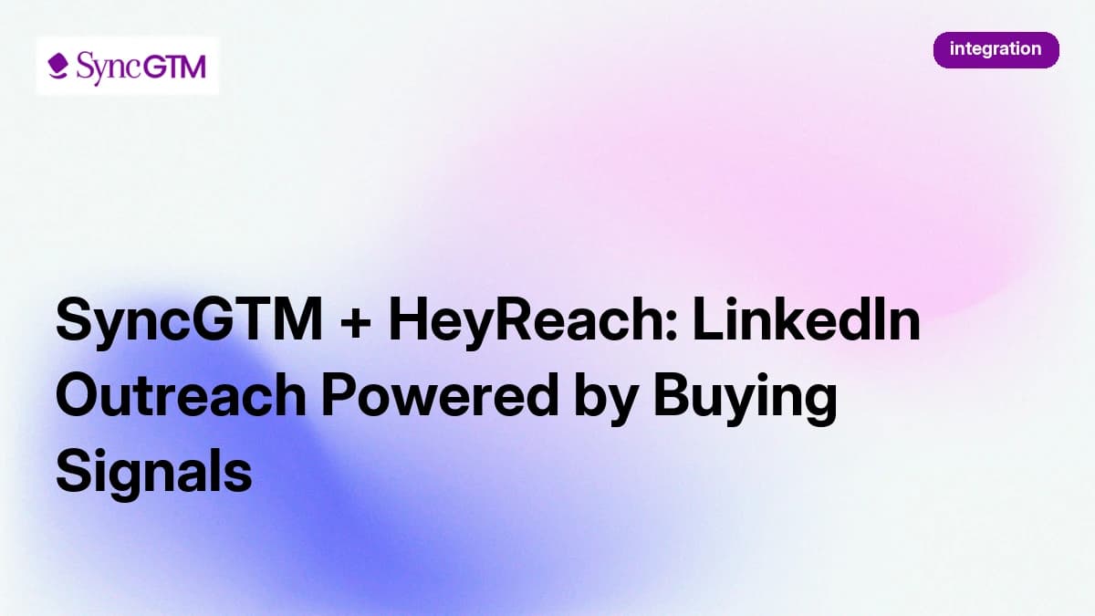 SyncGTM + HeyReach: LinkedIn Outreach Powered by Buying Signals
