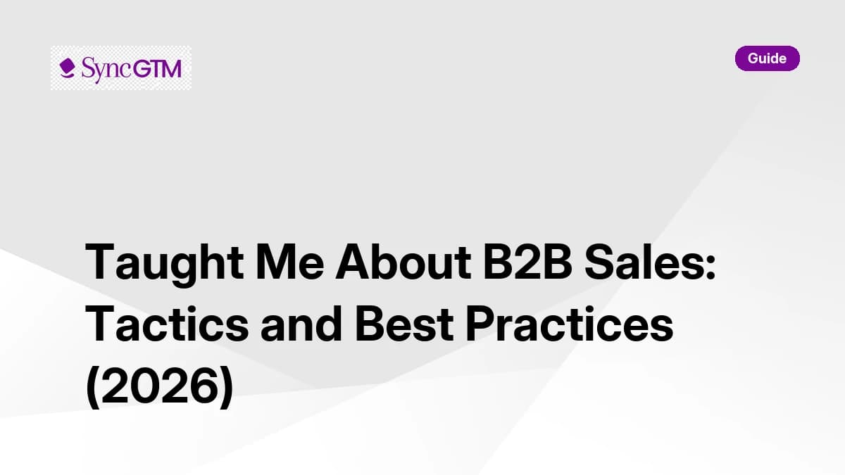Taught me about B2B sales — hard-earned lessons for GTM teams in 2026